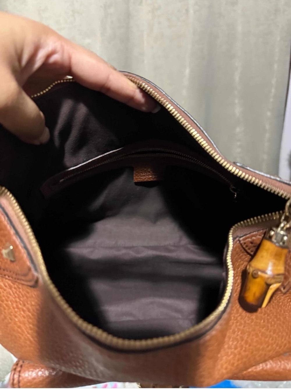 Gucci Brown Tan Leather Shoulder Bag with Bamboo Handle, make an offer!! - Picture 4 of 4